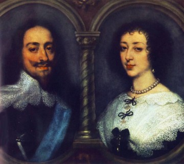  Carl Pintura - Carlos I de Inglaterra y Enriqueta de Francia, pintor barroco de la corte Anthony van Dyck
